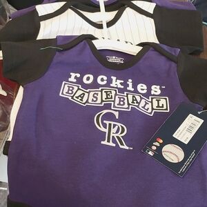 Colorado Rockies 3 Piece Onesie Set Size 12M